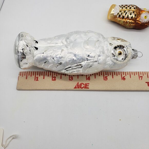 Lot 2 VTG Blown Glass Mercury Owl Christmas Ornaments- Germany & Czech Republic - Picture 16 of 16